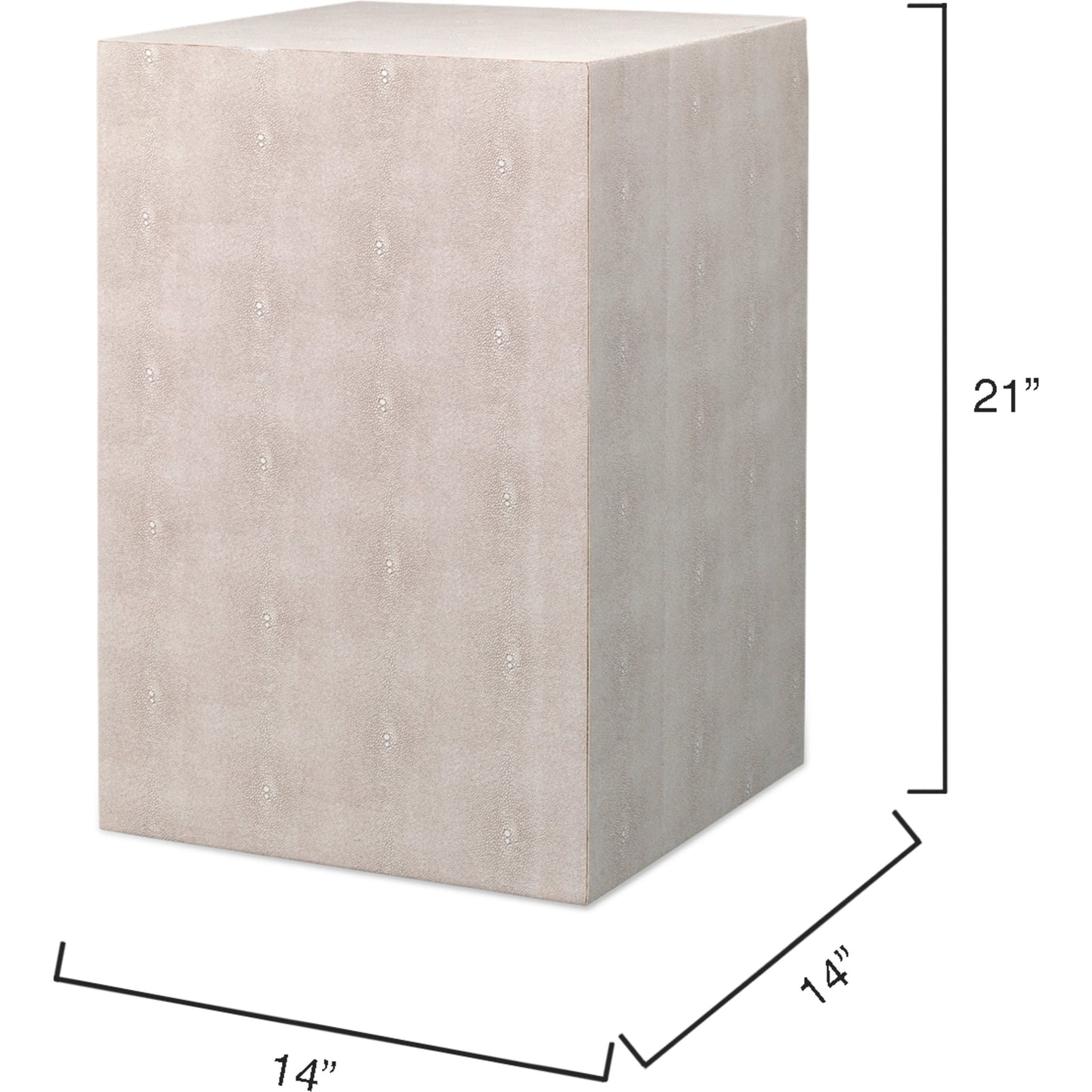 002 SR-912986 | Additional Silo | Structure Side Table by Lifestyle by JY in ivory faux shagreen. Made from faux shagreen in a modern style.