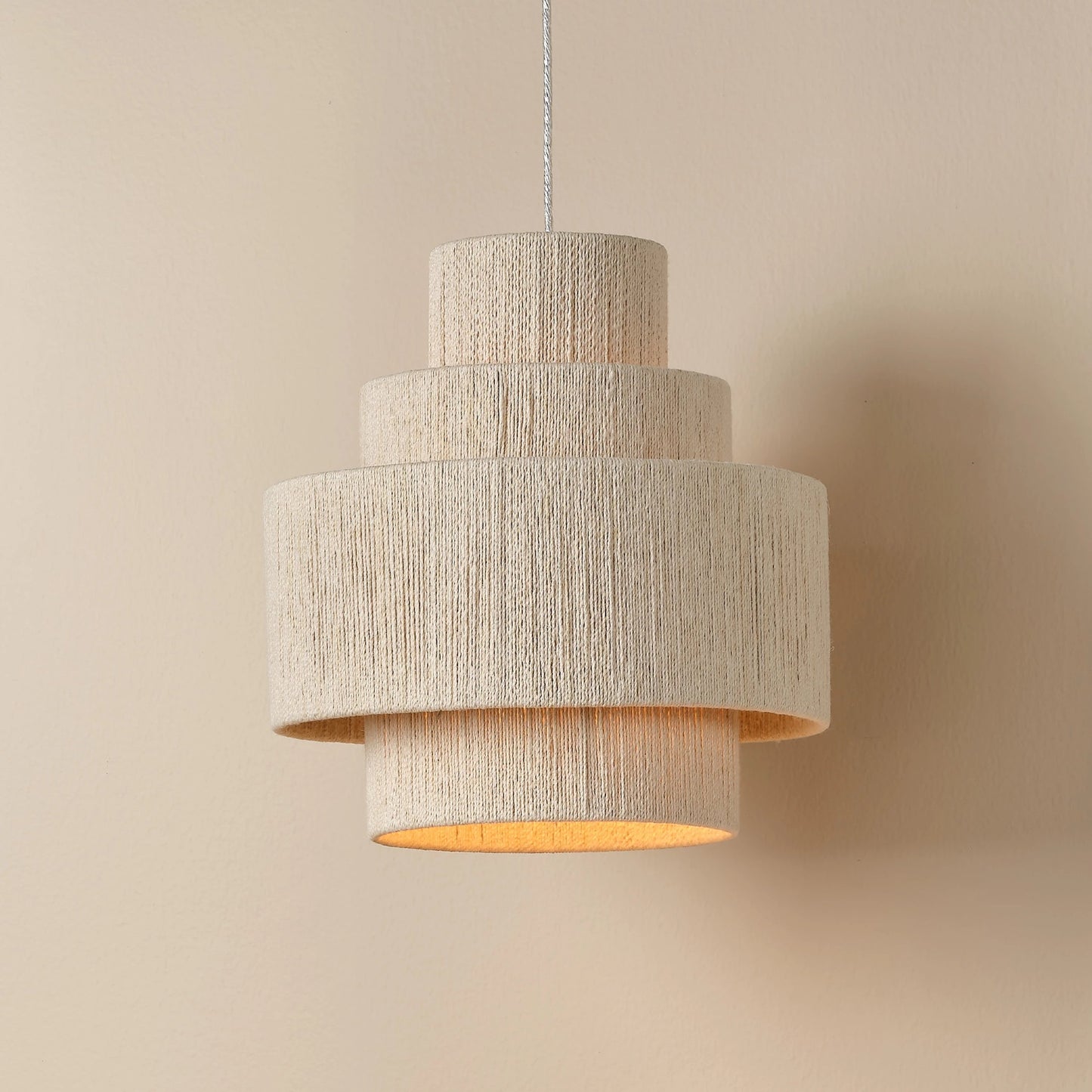 002 SI-2146420 | Additional Silo | Filament Pendant by The Livingston Collection in off white. Made from 100% cotton natural rope, iron metal in a modern style.