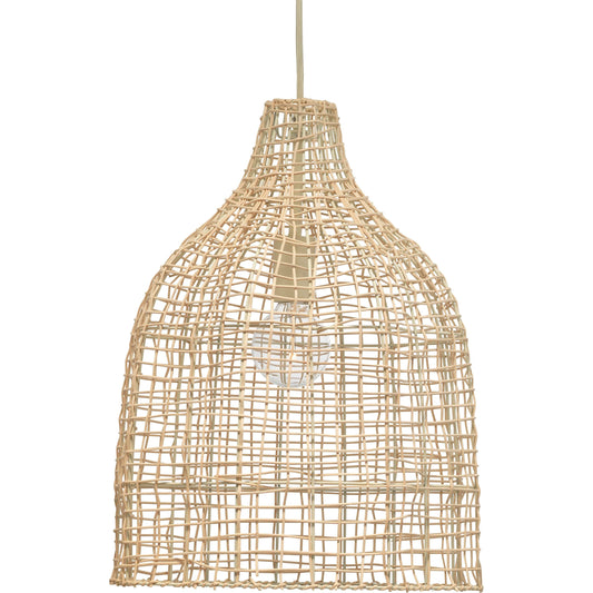 Whisper Pendant by Lifestyle by JY in mushroom beige rattan. Made from rattan in a cottage & farmhouse style.