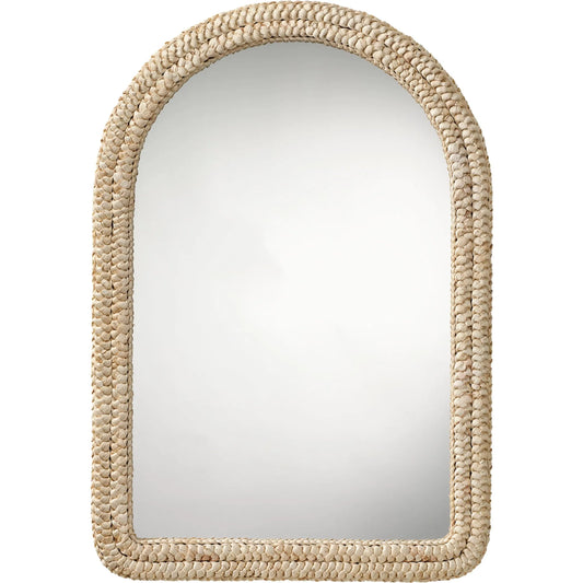 Grain Mirror by Lifestyle by JY in natural and natural cornhusk. Made from mdf, corn husk, mirror in a rustic style.