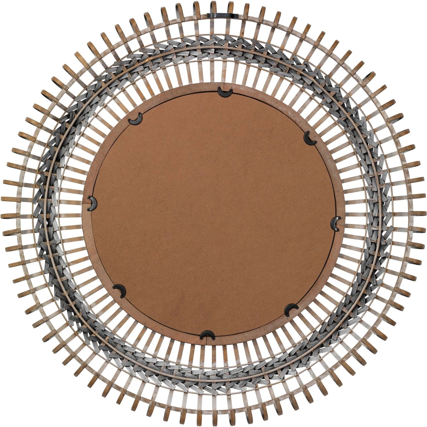 003 SR-867140 | Additional Silo | Grove Braided Mirror by Lifestyle by JY in gray, natural. Made from bamboo in a modern style.