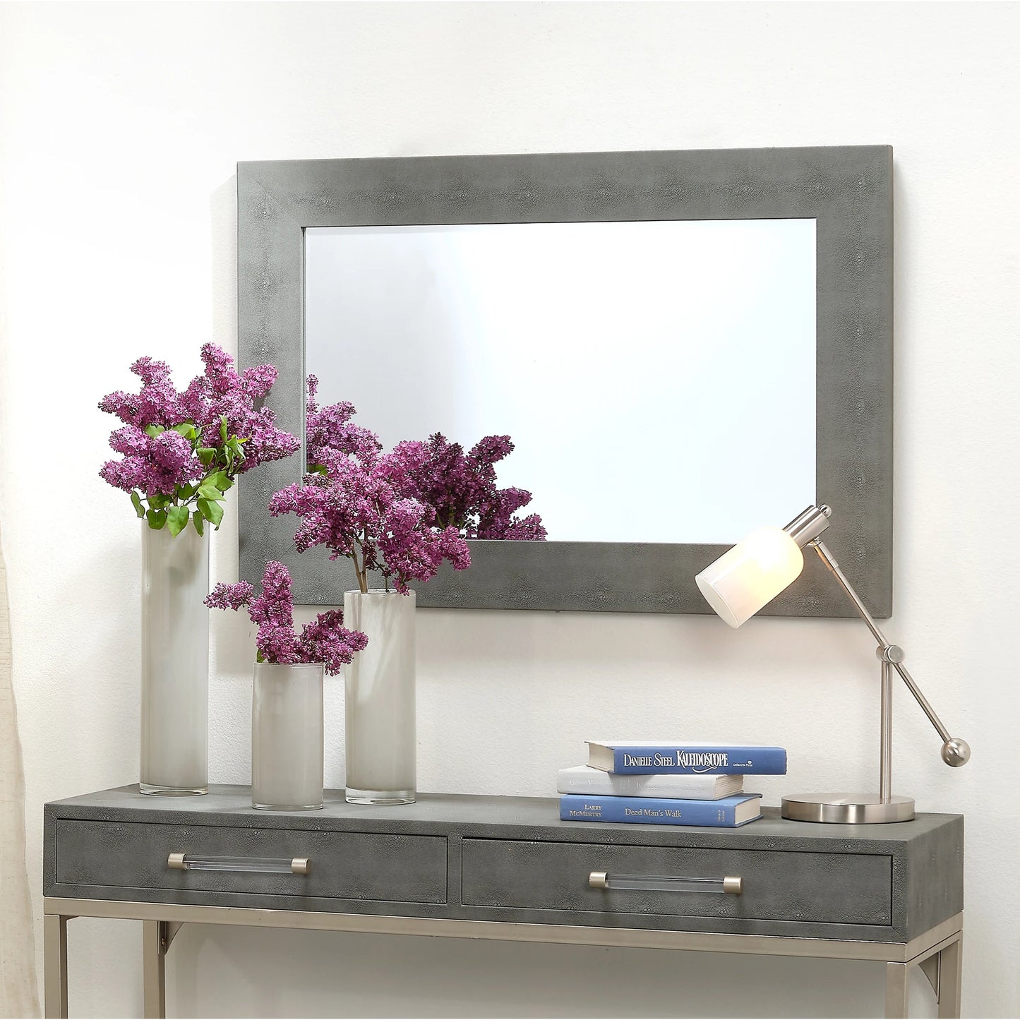 009 SI-1961324 | Lifestyle | Structure Rectangle Mirror by Lifestyle by JY. Made from faux shagreen and glass in a modern style.