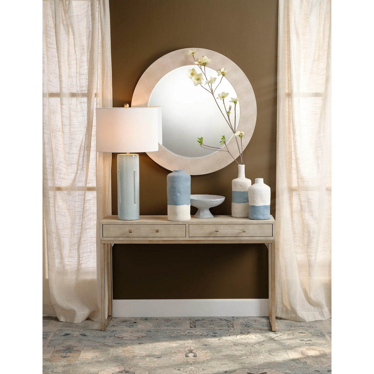 003 SI-2249053 | Additional Silo | Finn Table Lamp by Jamie Young in blue and gradient blue. Made from ceramic in a transitional style.