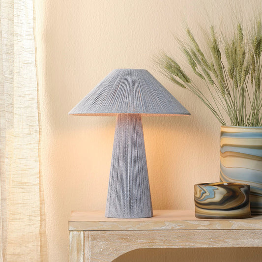 Tension Table Lamp by Jamie Young. Made from jute and metal: iron in a modern style.