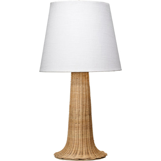 Walden Table Lamp by Jamie Young in natural. Made from cane, metal: iron in a coastal style.