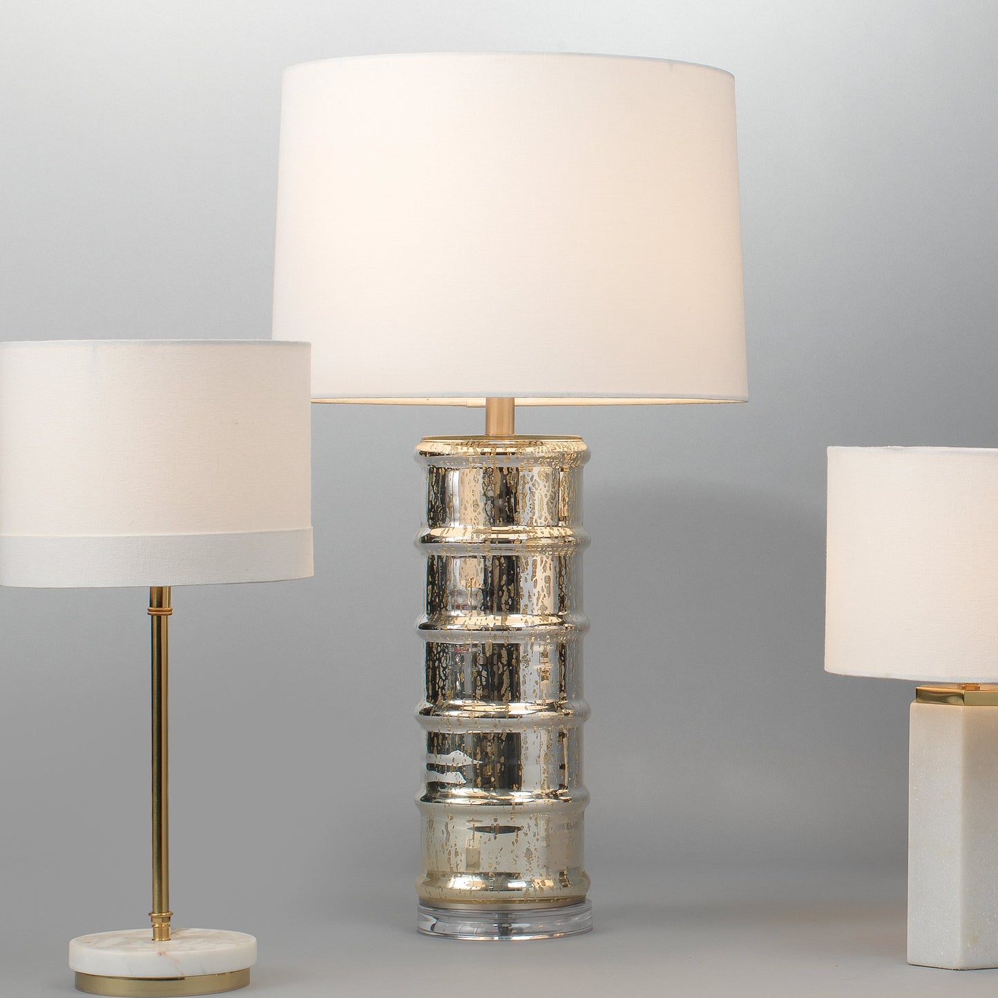 004 SR-819666 | Additional Silo | Irene Table Lamp by Lifestyle by JY in silver mercury glass. Made from silver mercury glass in a modern style.