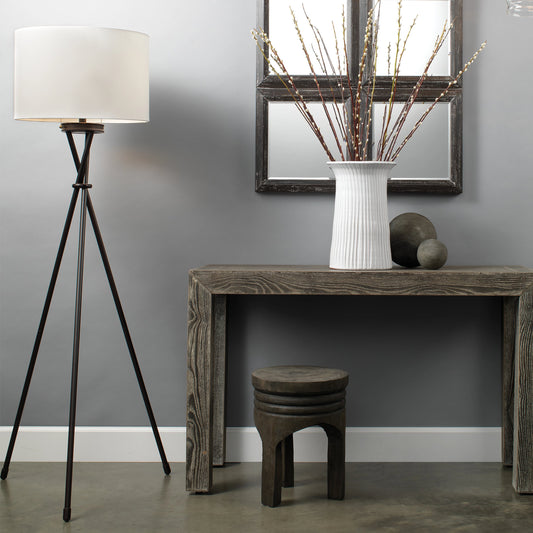Manny Floor Lamp by Lifestyle by JY in oiled dark bronze. Made from metal in a modern style.