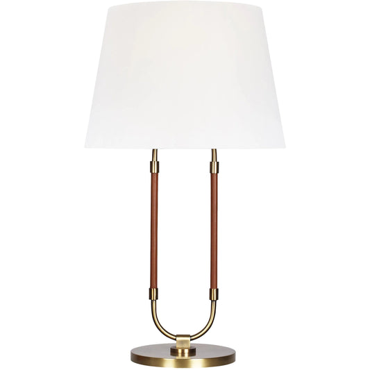 Katie Table Lamp by Visual Comfort & Co. in time worn brass. Made from steel in a modern style.