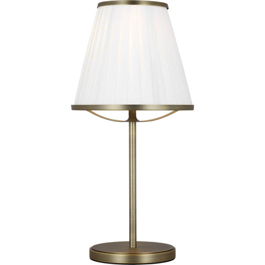 Esther Table Lamp by Visual Comfort & Co. in time worn brass. Made from steel in a traditional style.