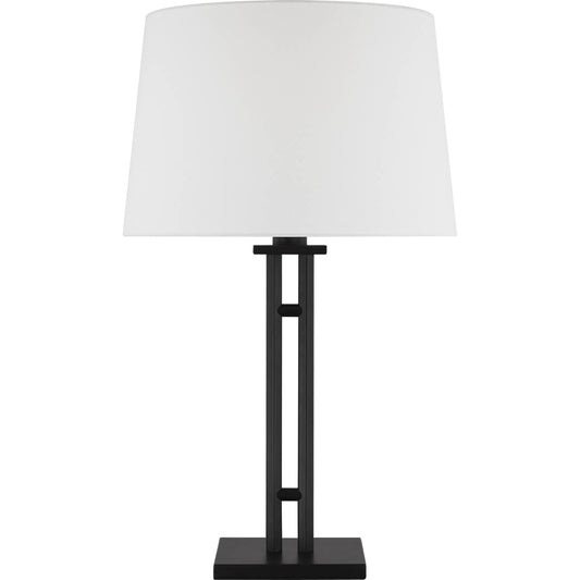 Haddon Medium Table Lamp by Visual Comfort & Co. in aged iron. Made from steel in a transitional style.