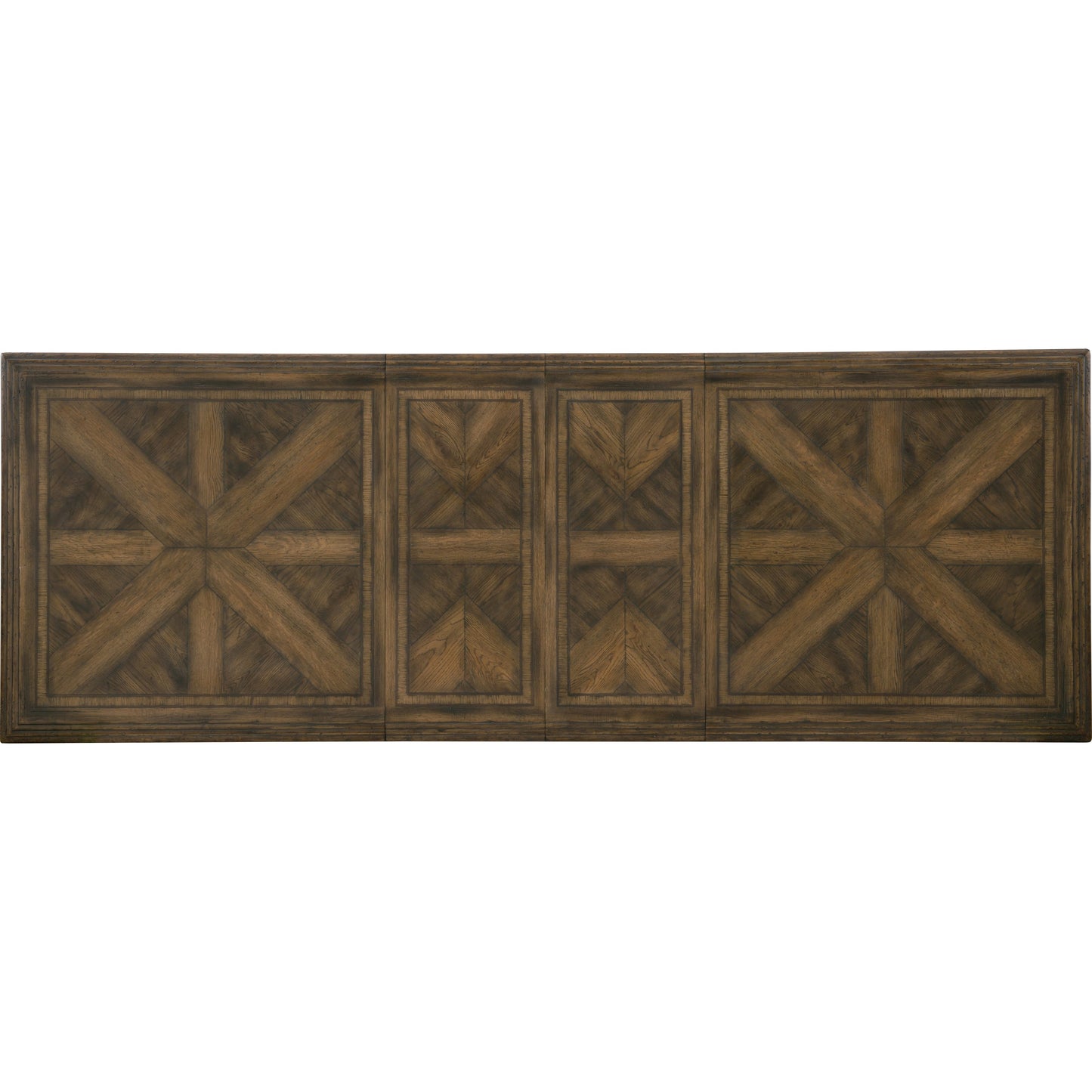002 SI-1748354 | Additional Silo | Bandera Dining Table by Hooker Furniture in saddle brown, anthracite black. Made from white oak, walnut veneers with resin in a traditional style.