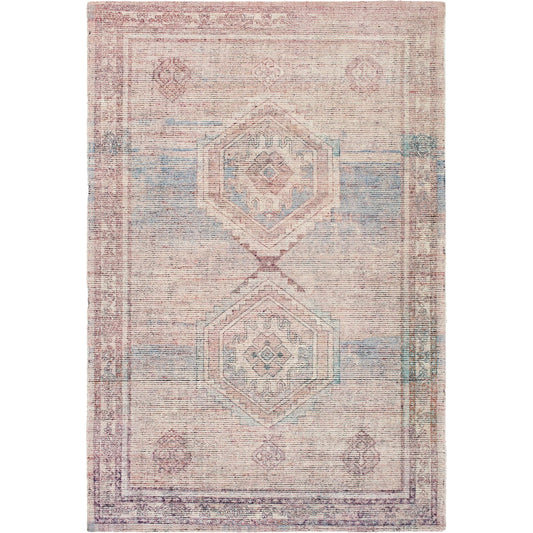 Luton LTN-2301 Rug by Livabliss in dusty rose, faded lavender, muted blue, antique beige, soft taupe. Made from polyester in a unique style.