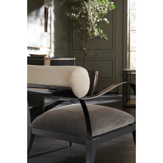 Homage Chair by Caracole in bronze and brushed deep bronze, warm slate. Made from birch, metal in a modern style.