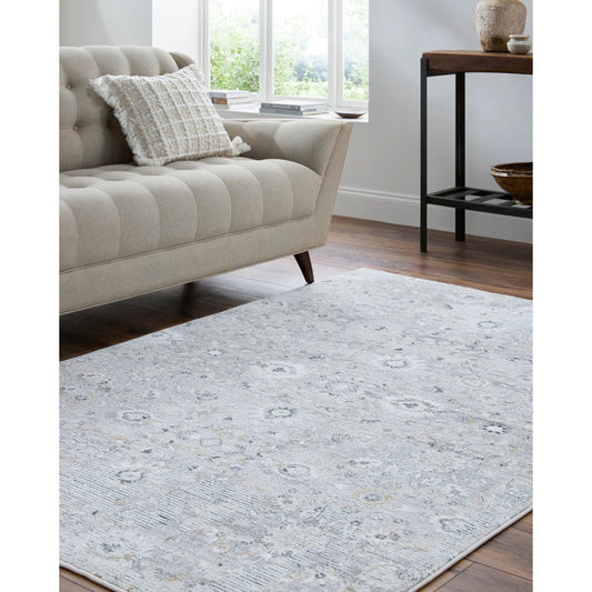 Lorenz 557266 Rug by Livabliss in light sage, ivory, light gray, gray, deep teal. Made from polypropylene, polyester in a unique style.