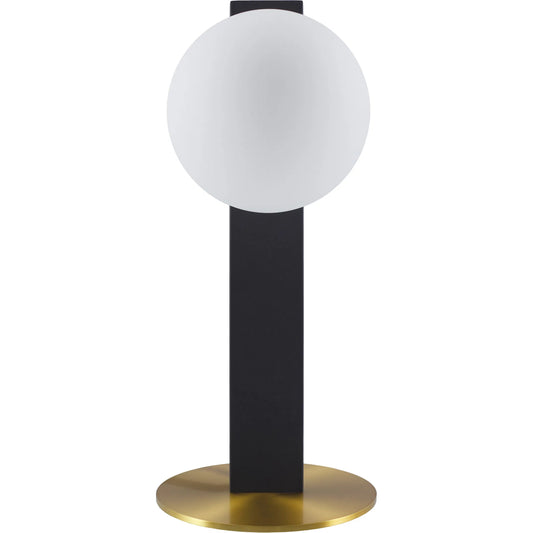 Lubango Accent Table Lamp by Surya in metallic brass, white, black and hand painted. Made from iron, glass in a modern style.