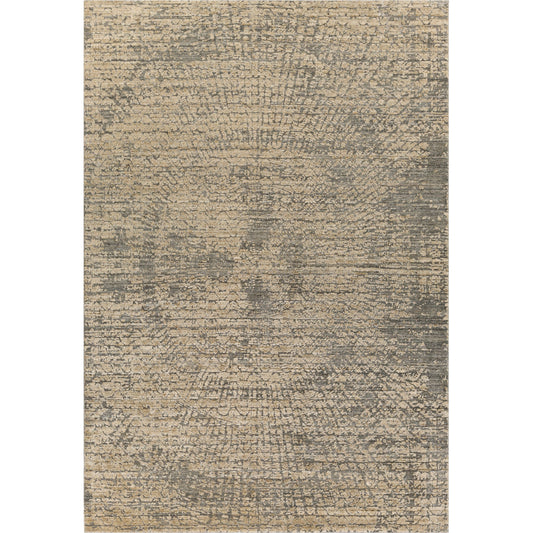 Lucknow Rug - 24186 by Surya in black, gray, mustard, beige. Made from 75% viscose, 25% wool in a unique style.