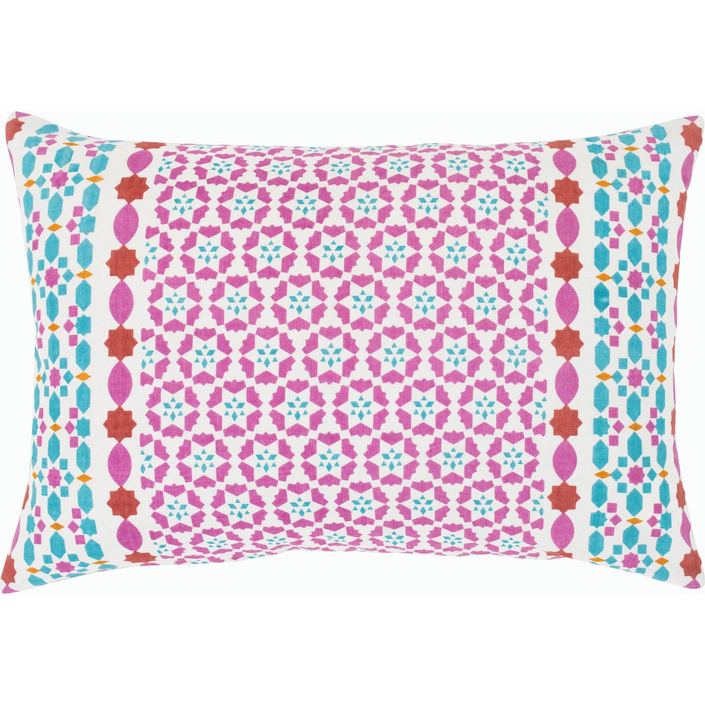 001 SI-2054636 | Primary Silo | Lucent Pillow - 8651 by Surya in rust, teal, magenta, ivory, mint, yellow. Made from front: 100% cotton, back: 100% cotton in a modern style.