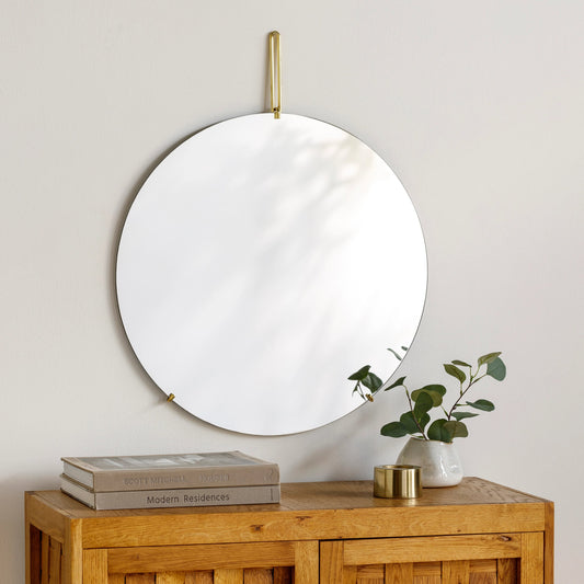 Lunar Mirror - 32284 by Livabliss in frame: gold and painted. Made from frame: stainless steel, frame (substrate): manufactured wood in a modern style.