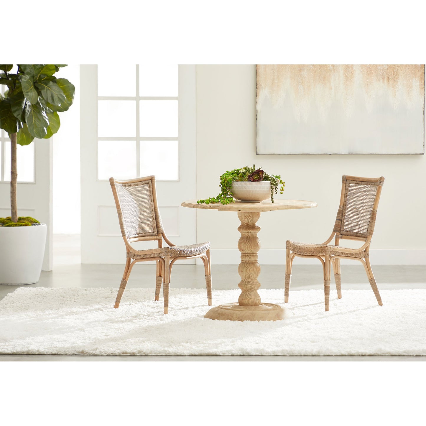 018 SI-1713568 | Lifestyle | Luna Dining Chair (Set of 2) by Essentials For Living in matte gray. Made from rattan in a coastal style.