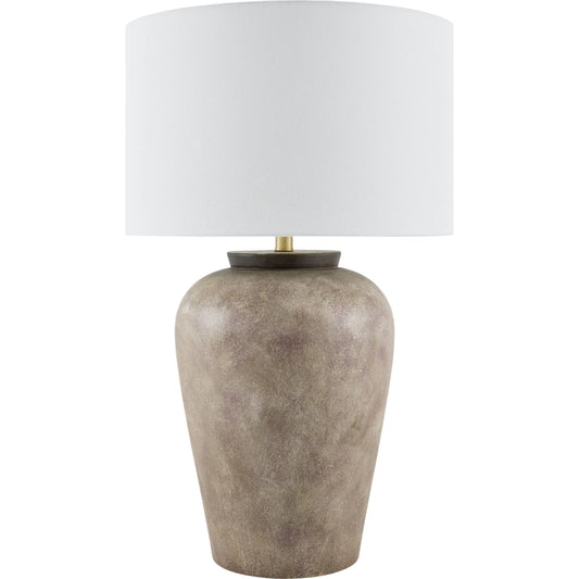 Lucero Accent Table Lamp by Surya. Made from ceramic, iron, linen, polyester in a modern style.