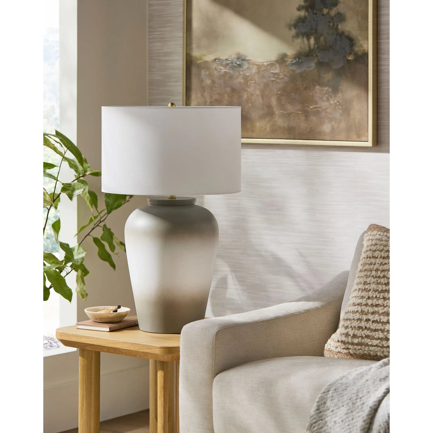 007 SI-2380142 | Lifestyle | Lucero Accent Table Lamp by Surya. Made from ceramic, iron, linen, polyester in a unique style.