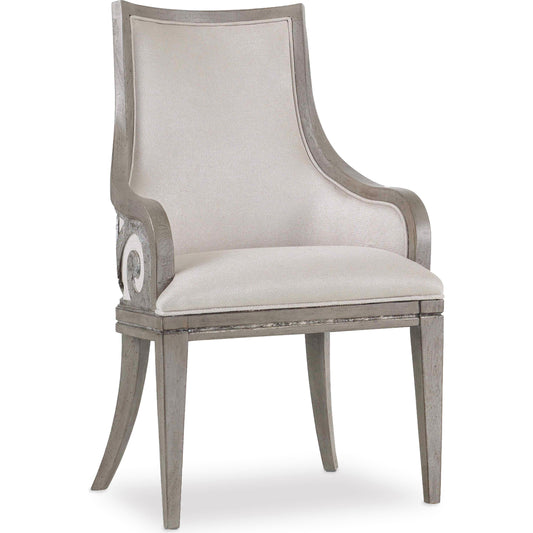 Sanctuary Upholstered Arm Chair (Set of 2) by Hooker Furniture in beige and epoque. Made from oak veneers, fabric in a traditional style.