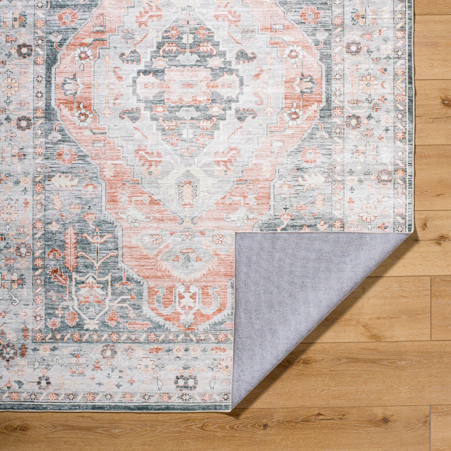 004 SI-2053860,SI-2053861,SI-2053862,SI-2053863,SI-2053864,SI-2053865 | Closeup | Lavable Rug - 499182 by Livabliss in light grey, warm grey, sterling grey, pewter. Made from face: 100% polyester in a unique style.
