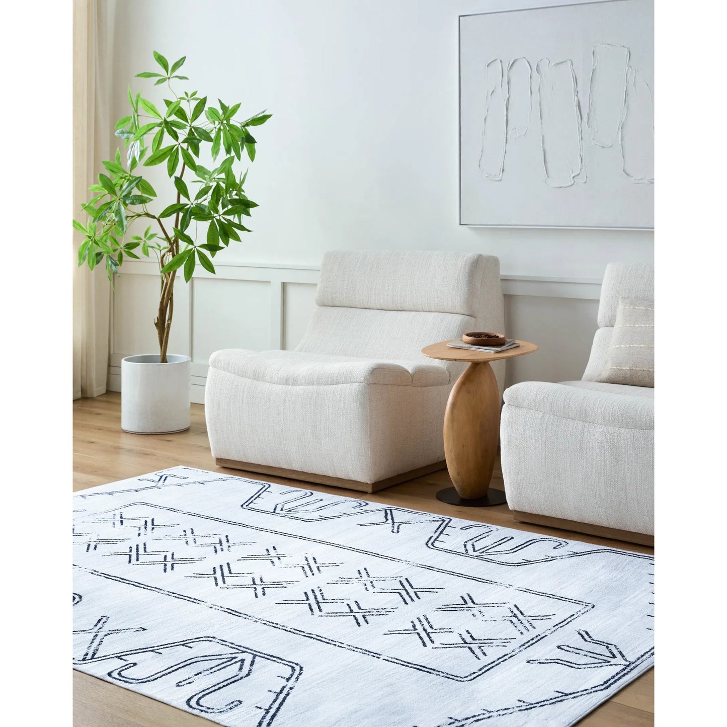 003 SI-2054096,SI-2054097,SI-2054098,SI-2054099,SI-2054100,SI-2054101 | Lifestyle | Lavable Rug - 500651 by Livabliss in off-white. Made from face: 100% polyester in a unique style.