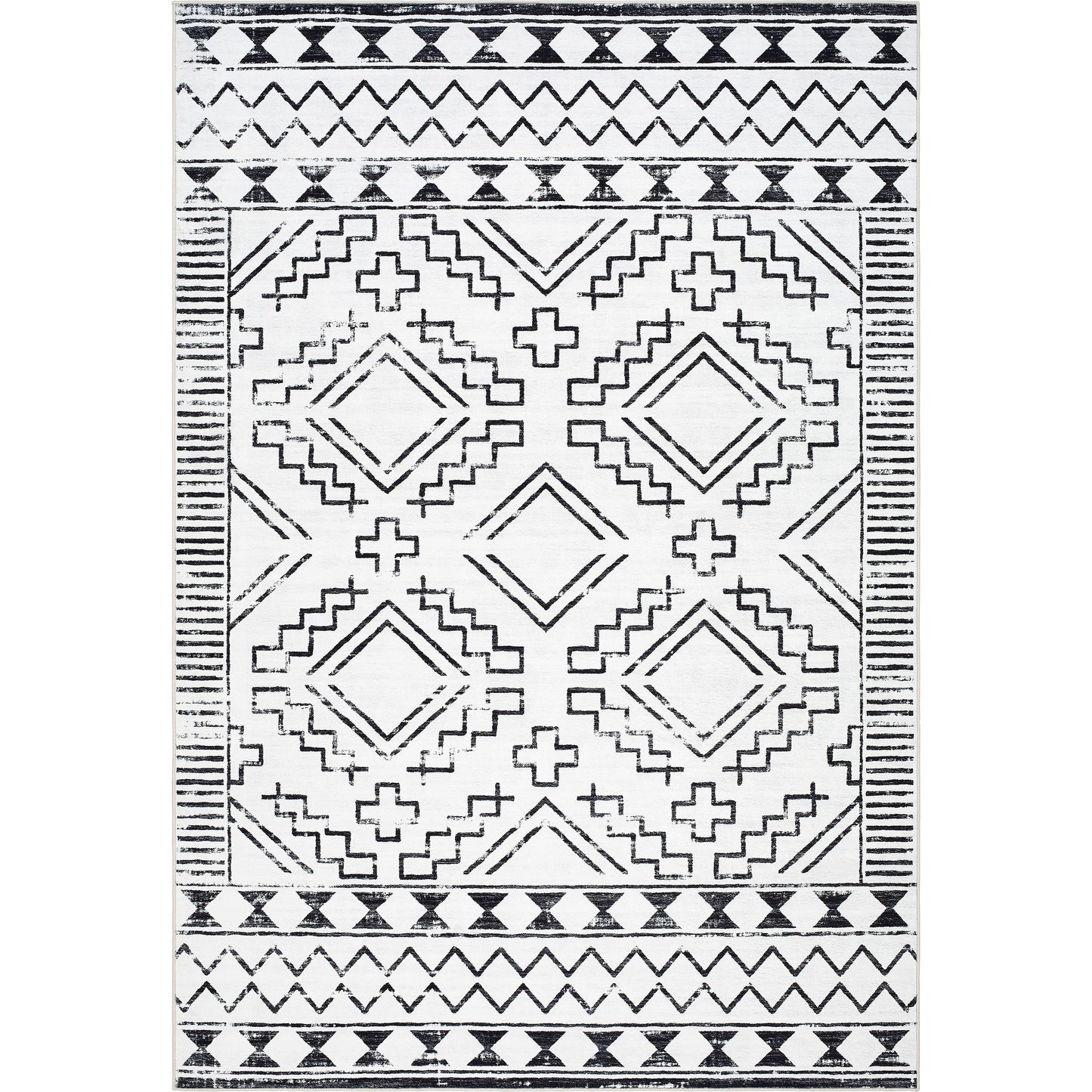 002 SI-2054108,SI-2054109,SI-2054110,SI-2054111,SI-2054112,SI-2054113 | Additional Silo | Lavable Rug - 500687 by Livabliss in off-white, nickel, black. Made from face: 100% polyester in a unique style.