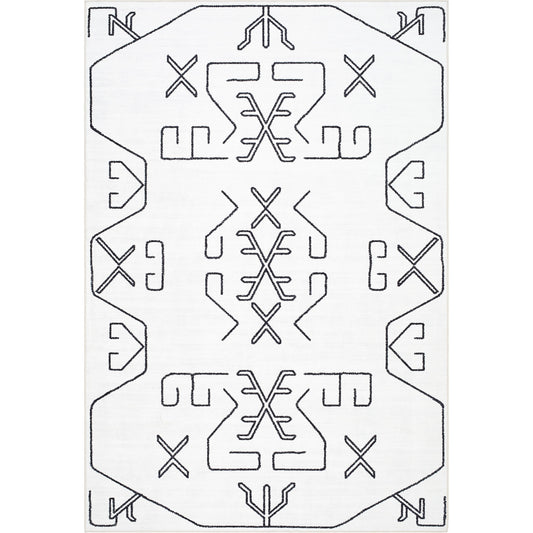 Lavable Rug - 500723 by Livabliss in ivory, charcoal. Made from face: 100% polyester in a unique style.