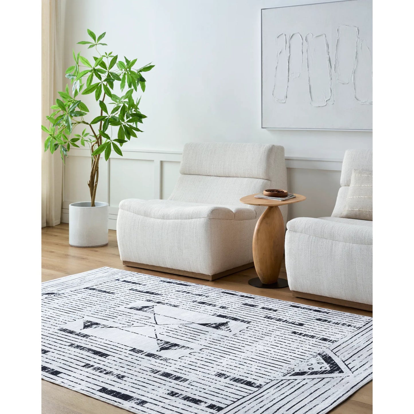004 SI-2099356,SI-2099357,SI-2099358,SI-2099359,SI-2099360,SI-2099361 | Lifestyle | Lavable Rug - 500732 by Livabliss in white, light silver, nickel. Made from polyester in a unique style.
