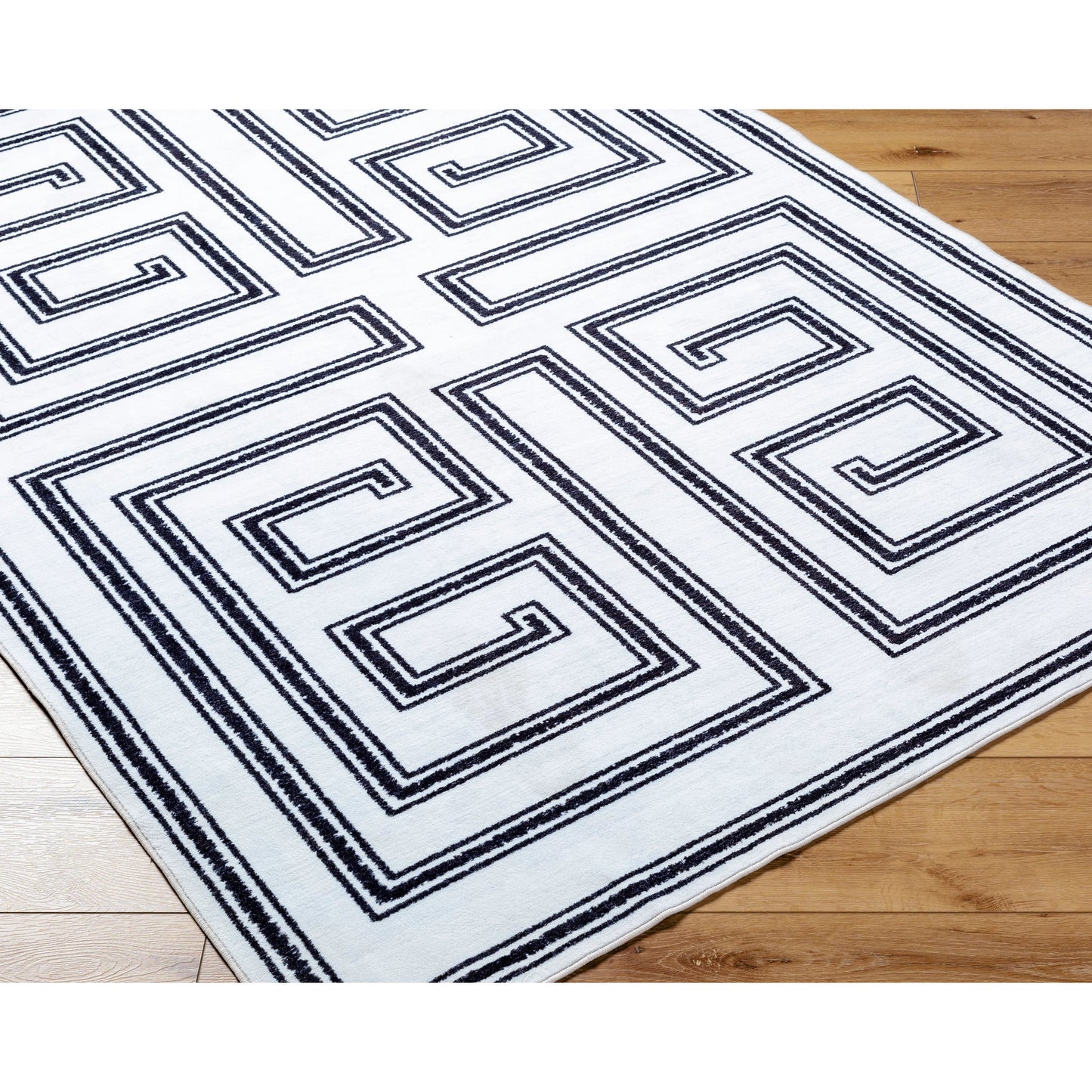 002 SI-2099362,SI-2099363,SI-2099364,SI-2099365,SI-2099366,SI-2099367 | Closeup | Lavable Rug - 500741 by Livabliss in white, onyx, light silver, old lavender. Made from polyester in a unique style.