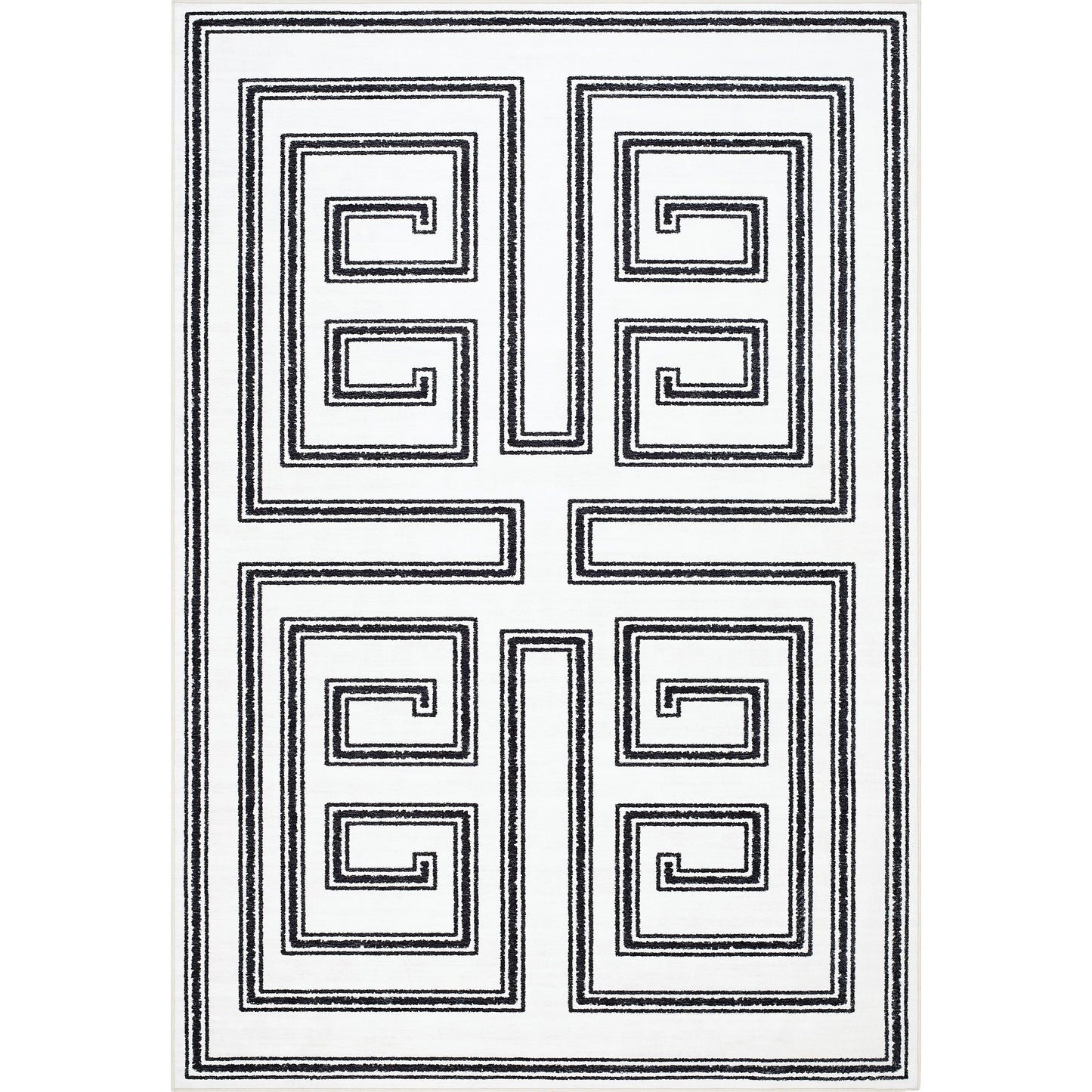 001 SI-2099362,SI-2099363,SI-2099364,SI-2099365,SI-2099366,SI-2099367 | Primary Silo | Lavable Rug - 500741 by Livabliss in white, onyx, light silver, old lavender. Made from polyester in a unique style.