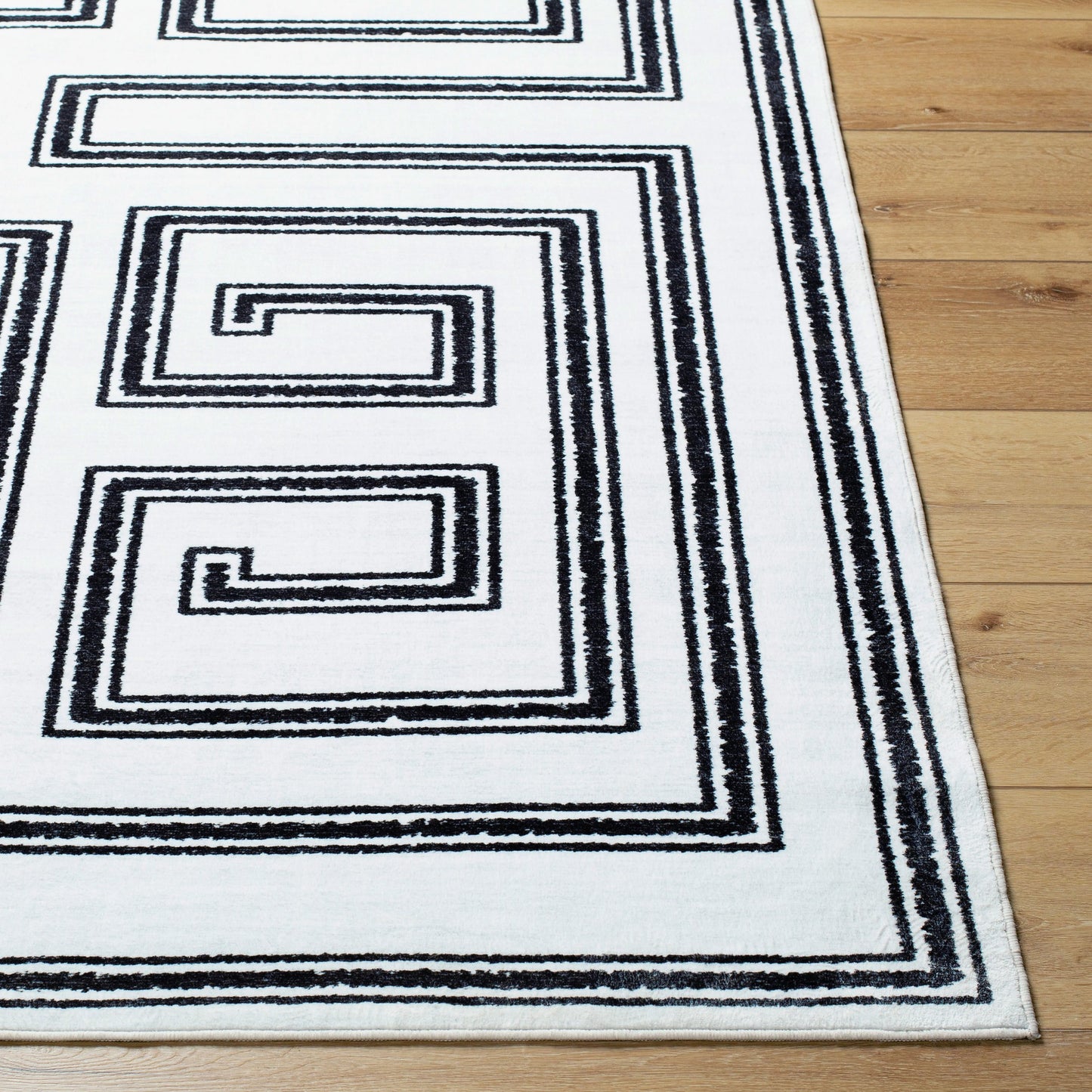 003 SI-2099362,SI-2099363,SI-2099364,SI-2099365,SI-2099366,SI-2099367 | Closeup | Lavable Rug - 500741 by Livabliss in white, onyx, light silver, old lavender. Made from polyester in a unique style.