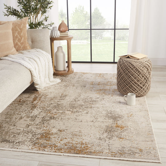 Lavigne LVG06 Rug by Jaipur Living in gray, gold. Made from 60% viscose, 40% acrylic shrink in a unique style.