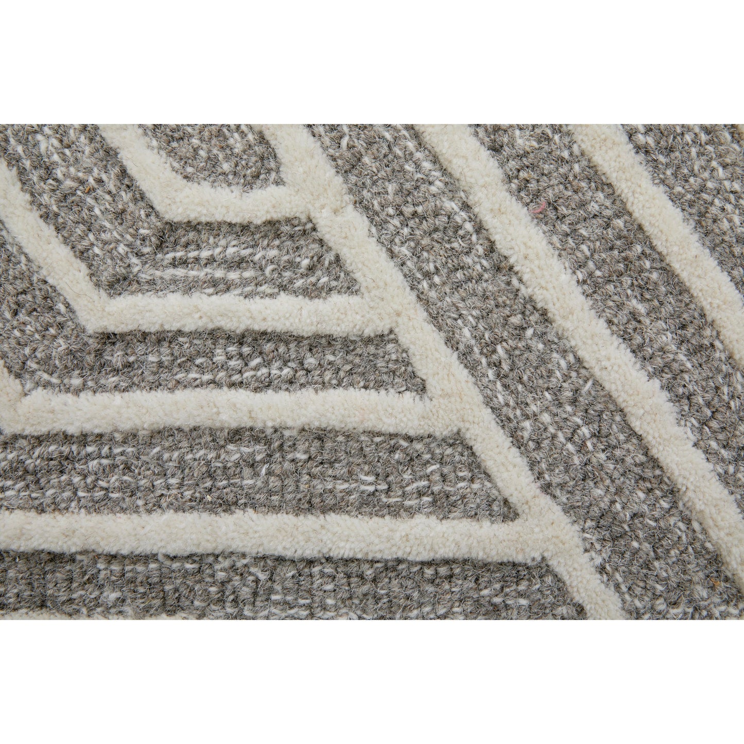 005 SI-2159091,SI-2159092,SI-2159093,SI-2159094,SI-2159095,SI-2159096,SI-2159318 | Closeup | Lytton Geometric Rug - T24T8010 by Thom Felicia by Feizy Rugs in gray, ivory. Made from wool in a unique style.