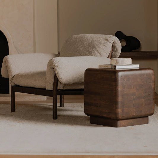 Eton Side Table by Moe's Home Collection in dark brown. Made from acacia wood in a traditional style.