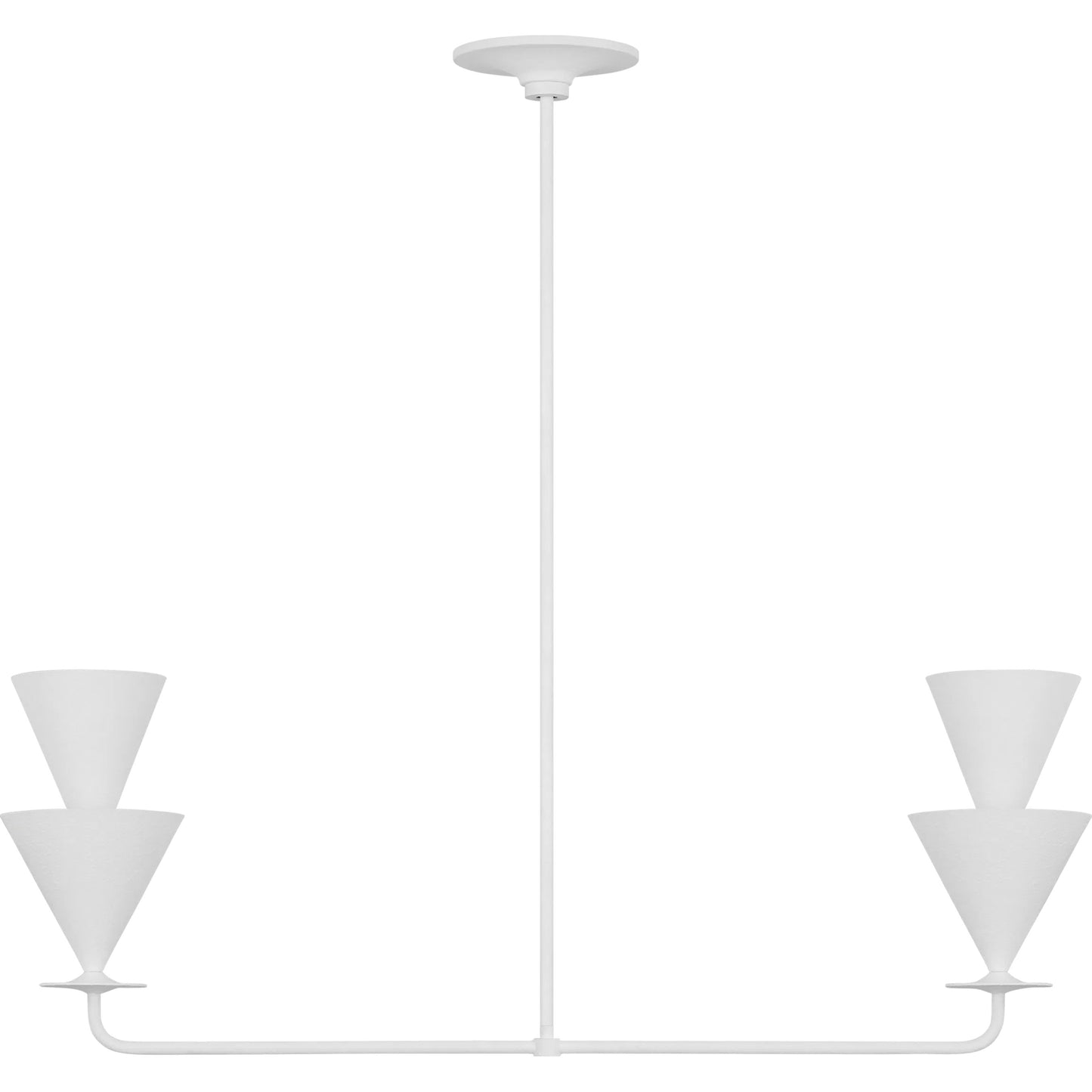 001 SI-2235320 | Primary Silo | Cornet Medium Linear Chandelier by Visual Comfort & Co. in cast plaster. Made from unique in a unique style.