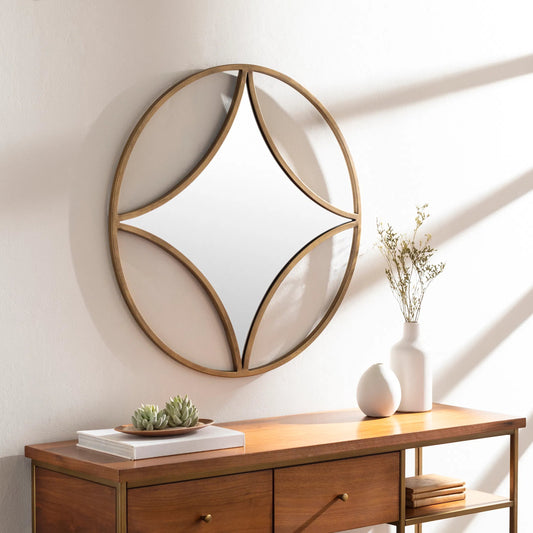 Luxley Mirror - 24384 by Surya in gold. Made from metal - iron in a transitional style.