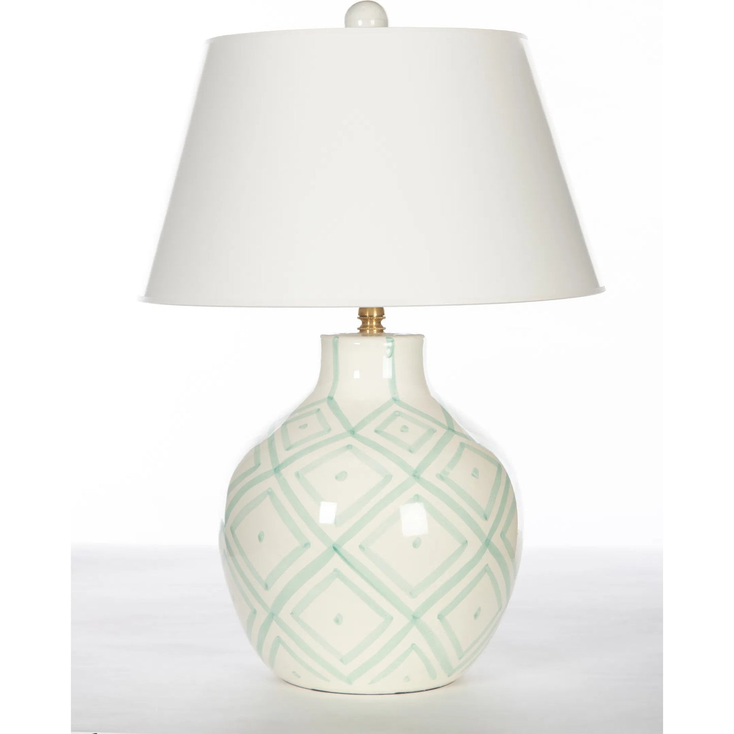 005 SI-2334353 | Lifestyle | Aqua Prism Lamp by Bradburn Home in white, aqua. Made from ceramic in a modern style.