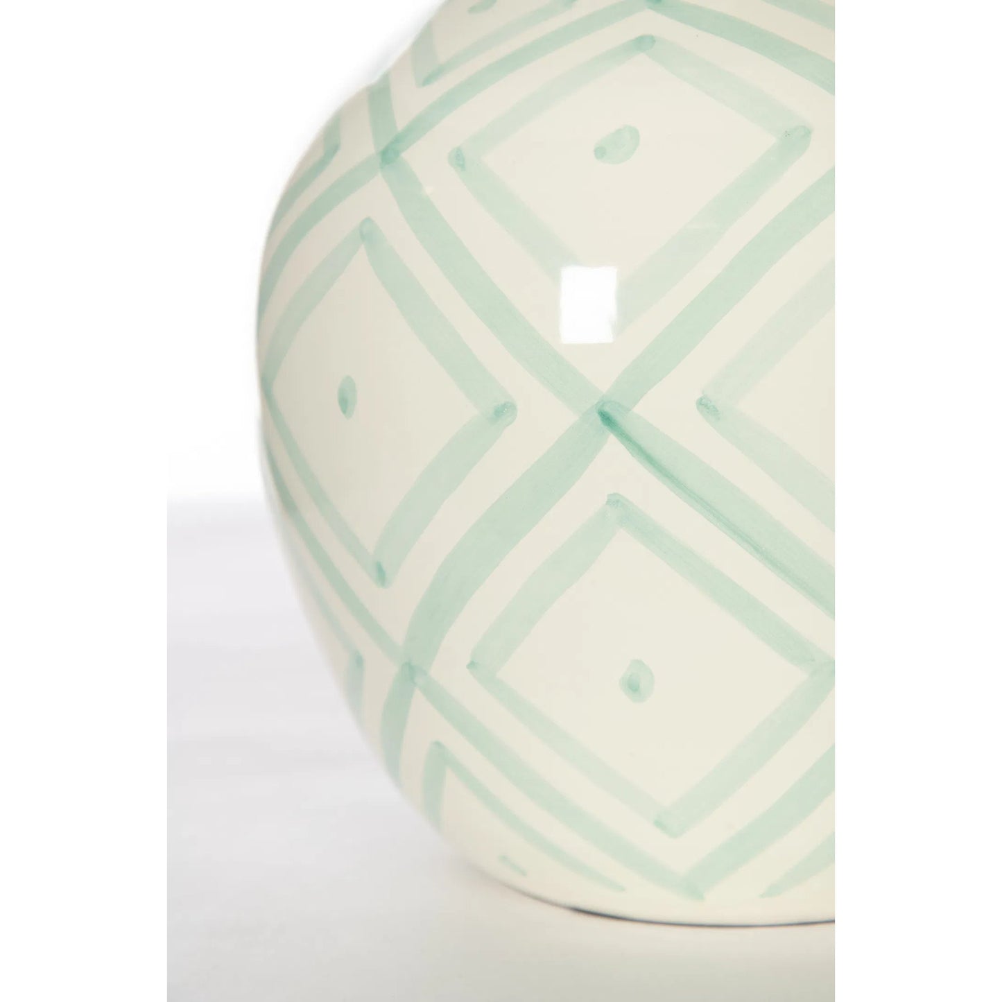 004 SI-2334353 | Closeup | Aqua Prism Lamp by Bradburn Home in white, aqua. Made from ceramic in a modern style.