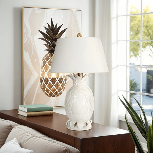Pineapple Place Lamp by Bradburn Home. Made from ceramic in a traditional style.