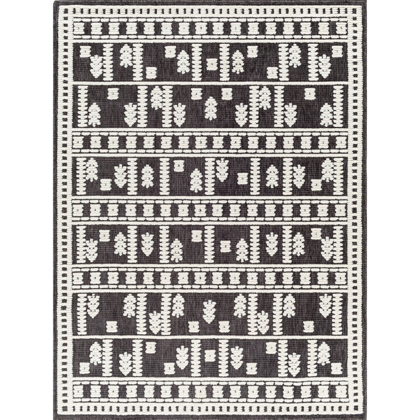 001 SI-1918720 | Additional Silo | Lyna Rug by Livabliss in black, off-white. Made from main: 70% polypropylene, main: 30% polyester in a eclectic & global style.
