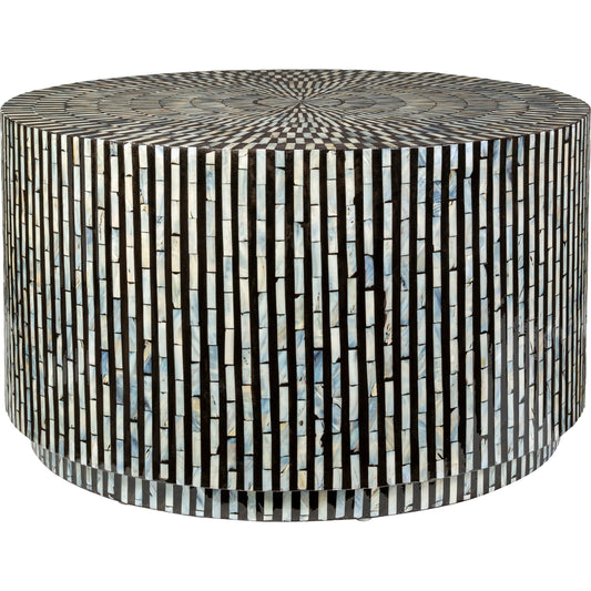 Lharysa - 31047 by Livabliss in top: black, cream, base: black and lacqueredlacquered. Made from top: manufactured wood, top: shell, base: manufactured wood, base: shell in a coastal style.