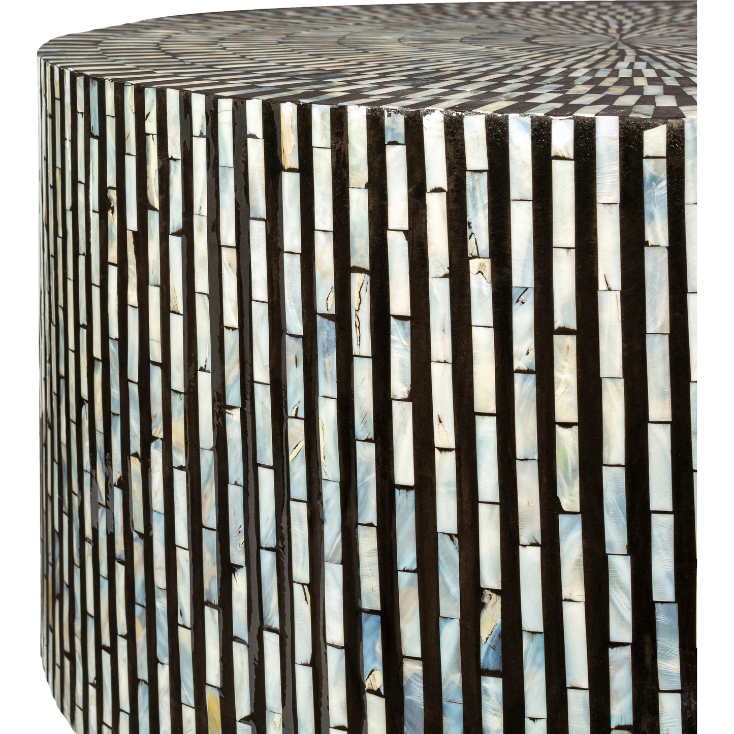 005 SI-1915847 | Closeup | Lharysa - 31047 by Livabliss in top: black, cream, base: black and lacqueredlacquered. Made from top: manufactured wood, top: shell, base: manufactured wood, base: shell in a coastal style.