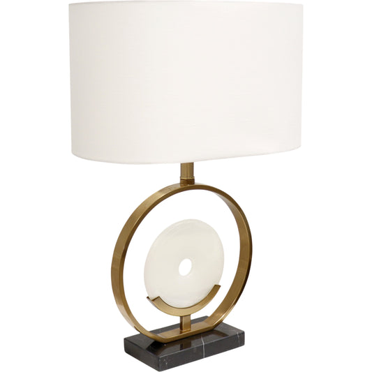 000 SR-785780 | Primary Silo | Sphere Circular Table Lamp by Pasargad Home in white and white, gold. Made from marble in a transitional style.