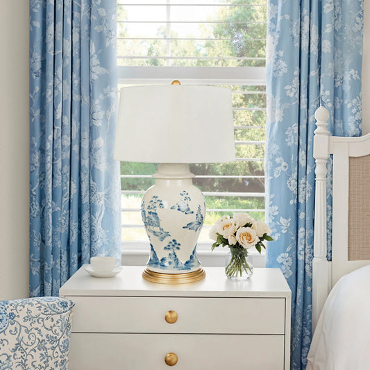 Asia Minor Lamp by Bradburn Home. Made from ceramic in a traditional style.