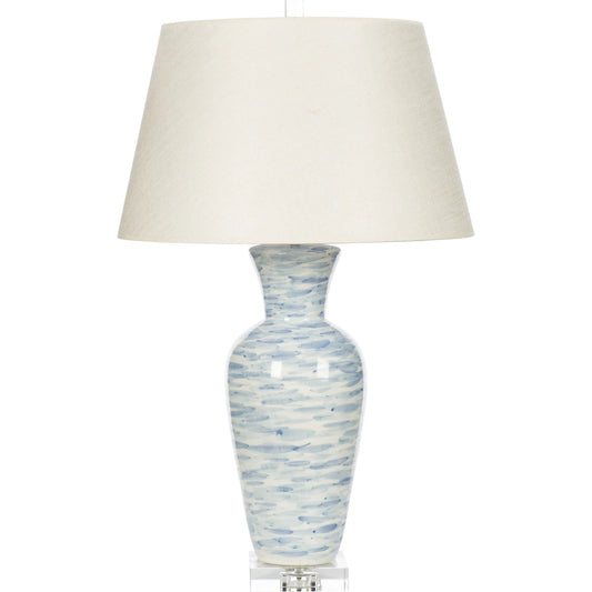 Wind Swept Blue Lamp by Bradburn Home. Made from ceramic in a modern style.