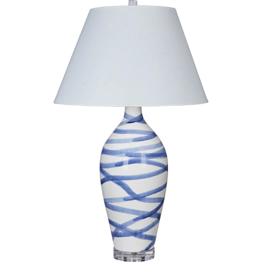 Blue Stratus Lamp by Bradburn Home. Made from ceramic in a eclectic & global style.