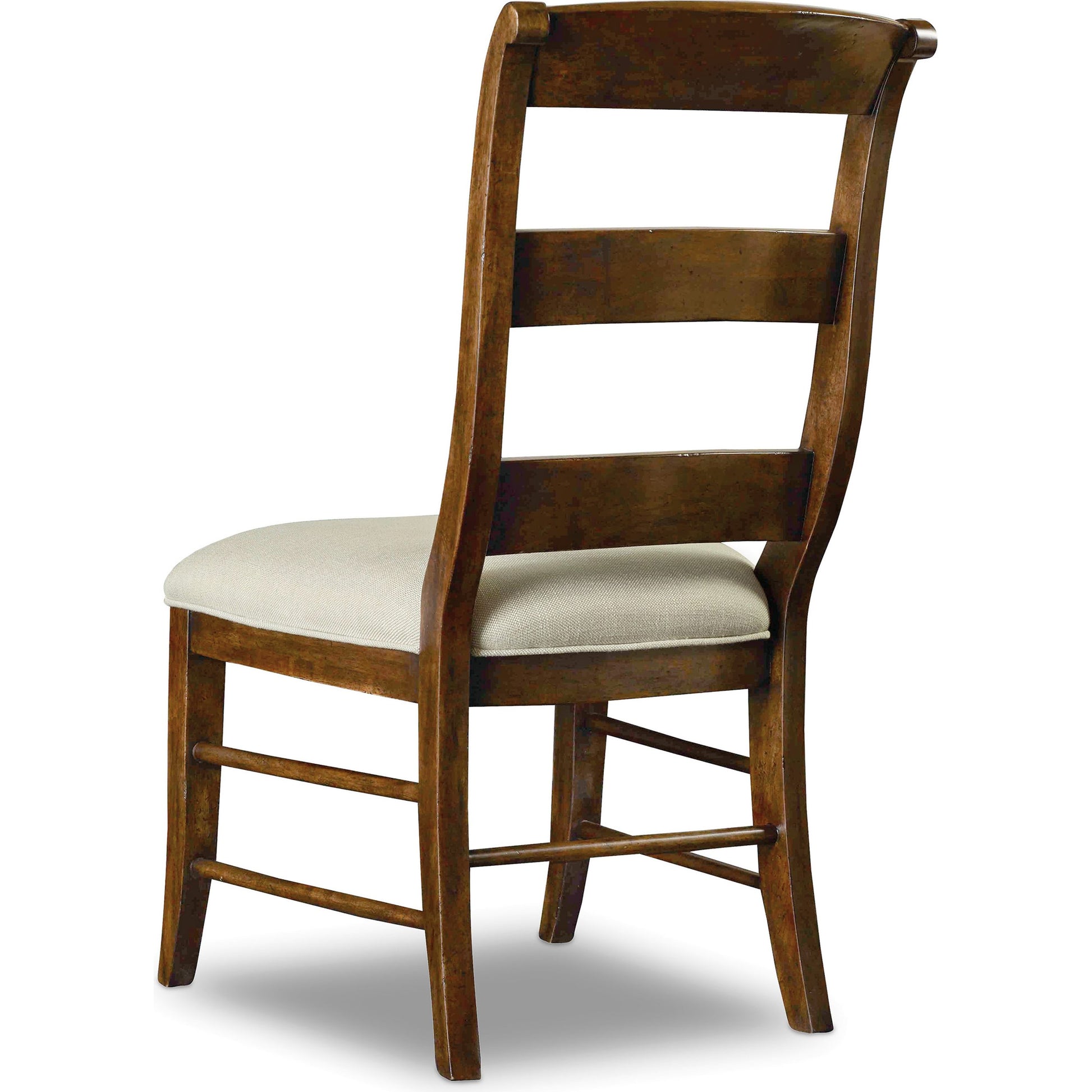 Archivist Side Chair (Set of 2) by Hooker Furniture in beige and pecan, aubergine. Made from pecky pecan veneers, fabric in a traditional style.